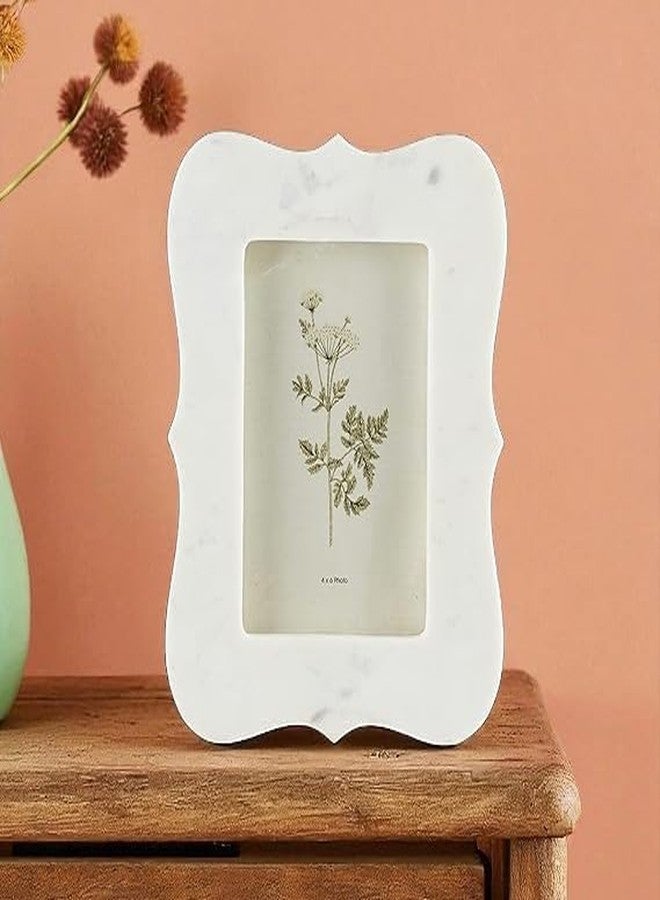 Stone Essential Lisa Marble Photo Frame For Gift, Table And Couple Room Decoration (Photo Size 6X4 Inch), Tabletop, White - Image 3